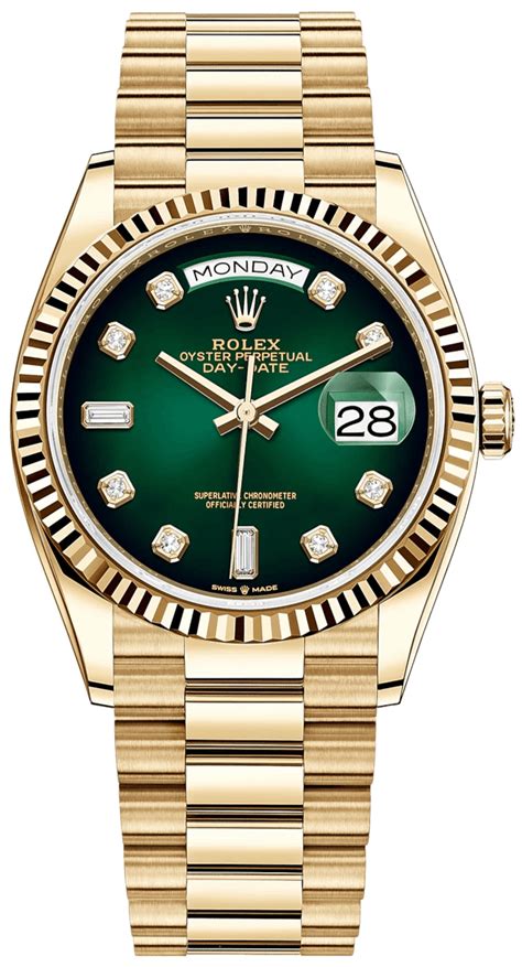 rolex day date 36 green ombre|Rolex Day-Date 36mm.